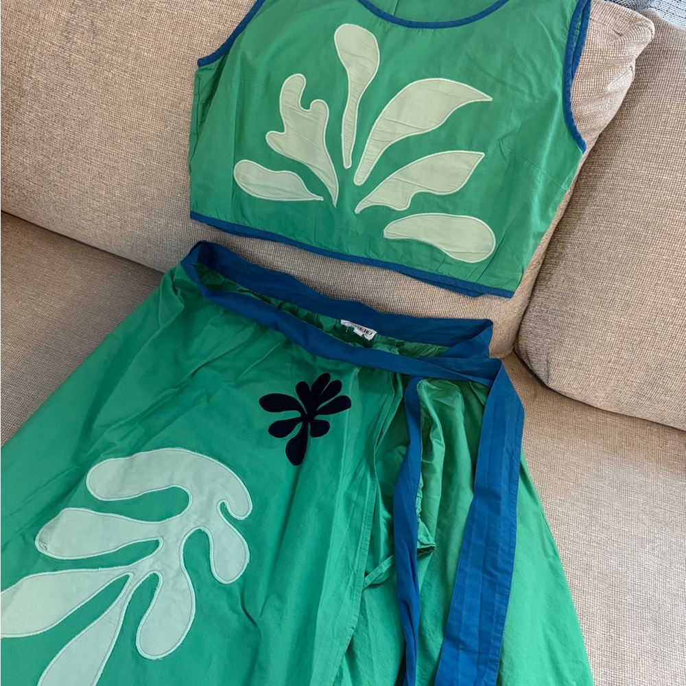 Green and Blue Two-Piece Set